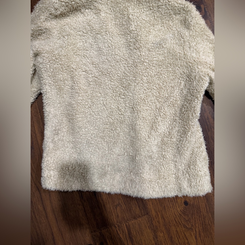 Pendleton Ladies' Fuzzy Zip Jacket in Beige Heather Sherpa cream fleece - Picture 13 of 15